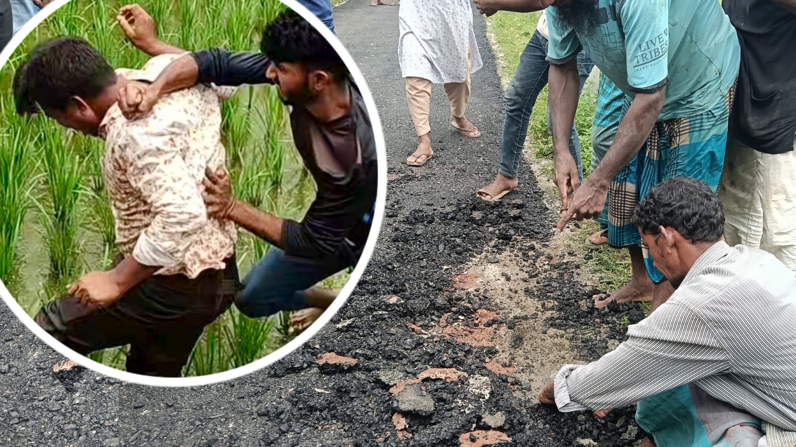 সড়কের কার্পেটিংয়ে অনিয়ম, উপজেলা প্রকৌশল কার্যসহকারীকে মারধর