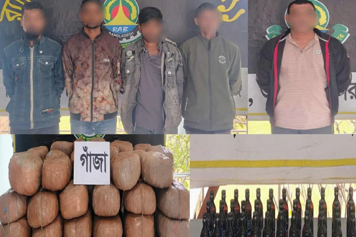 নারায়ণগঞ্জ ও গাজীপুর থেকে ৪ মণ গাঁজা ও ফেনসিডিলসহ ৫ মাদক ব্যবসায়ী গ্রেফতার