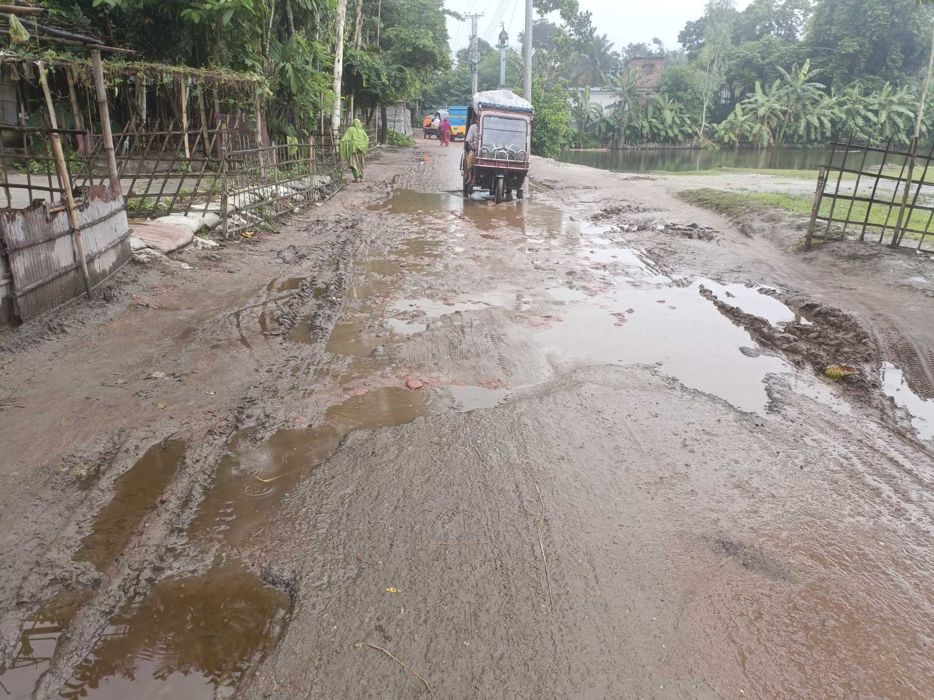 খানাখন্দে ভরা টেংগনমারী- বড়ভিটা বাইপাস সড়ক
