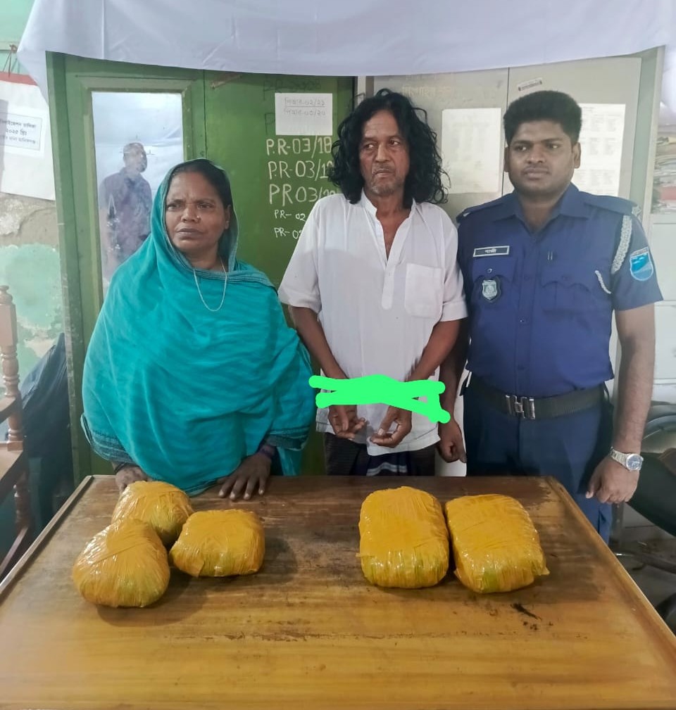 মানিকগঞ্জে সাড়ে ৩ কেজি গাঁজাসহ স্বামী-স্ত্রী গ্রেফতার