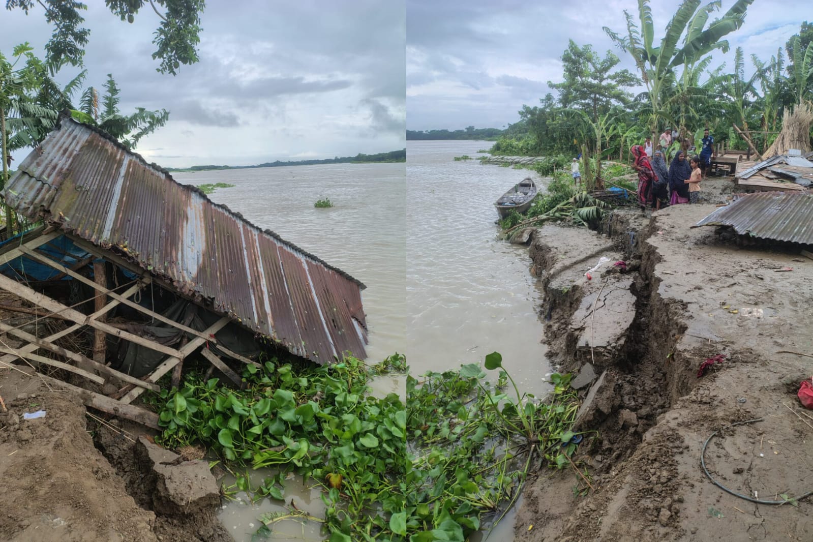 আকস্মিক সন্ধ্যা নদী ভাঙনে চারটি বসতঘর বিলীন