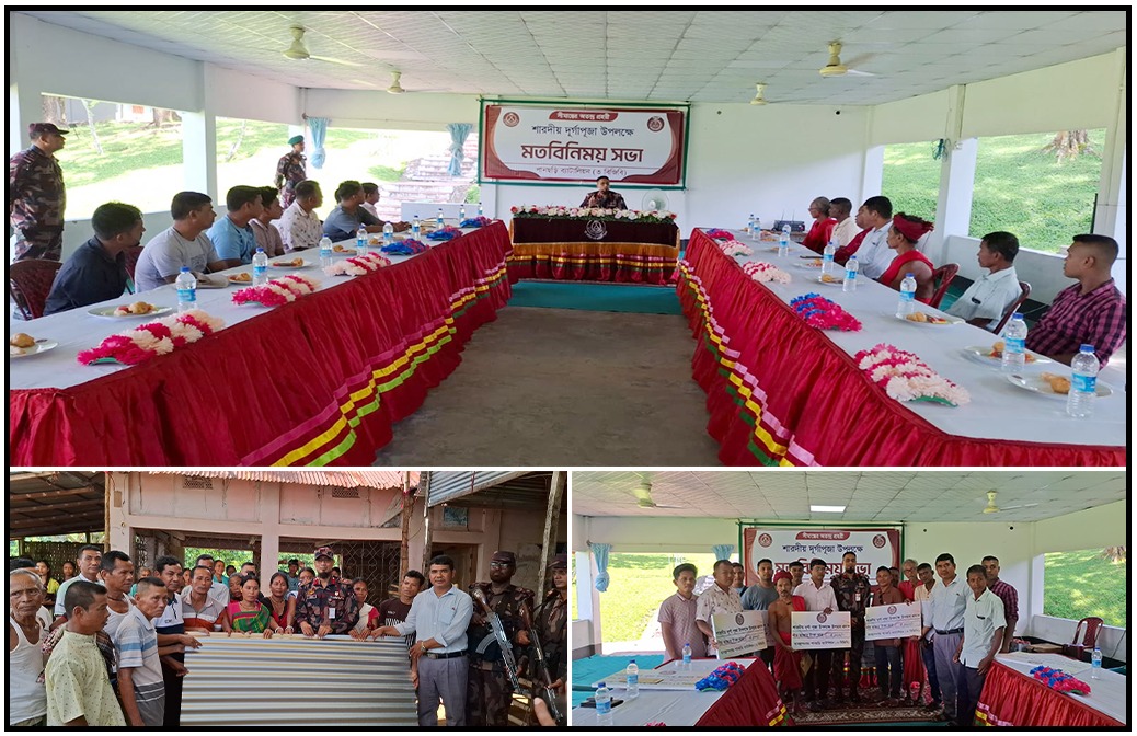 পানছড়ির ১০টি পূজা মণ্ডপে বিজিবি‘র অনুদান প্রদান