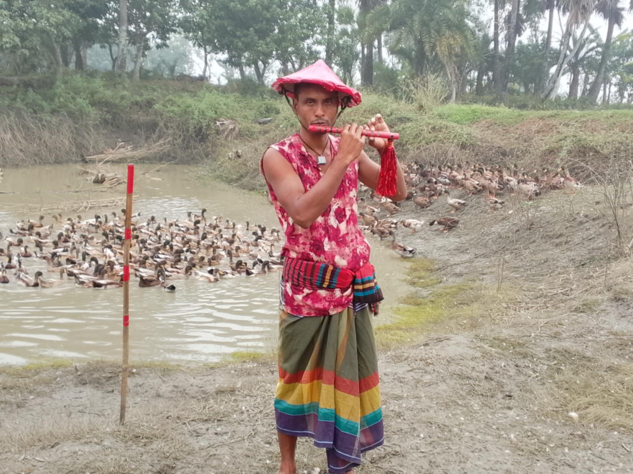 মিন্টুর বাঁশির সুরে পাগল হয় হাঁস