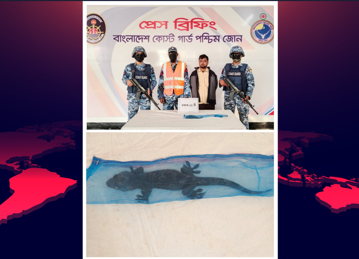 কোস্টগার্ডের অভিযানে বিরল প্রজাতির তক্ষক সহ আটক ১