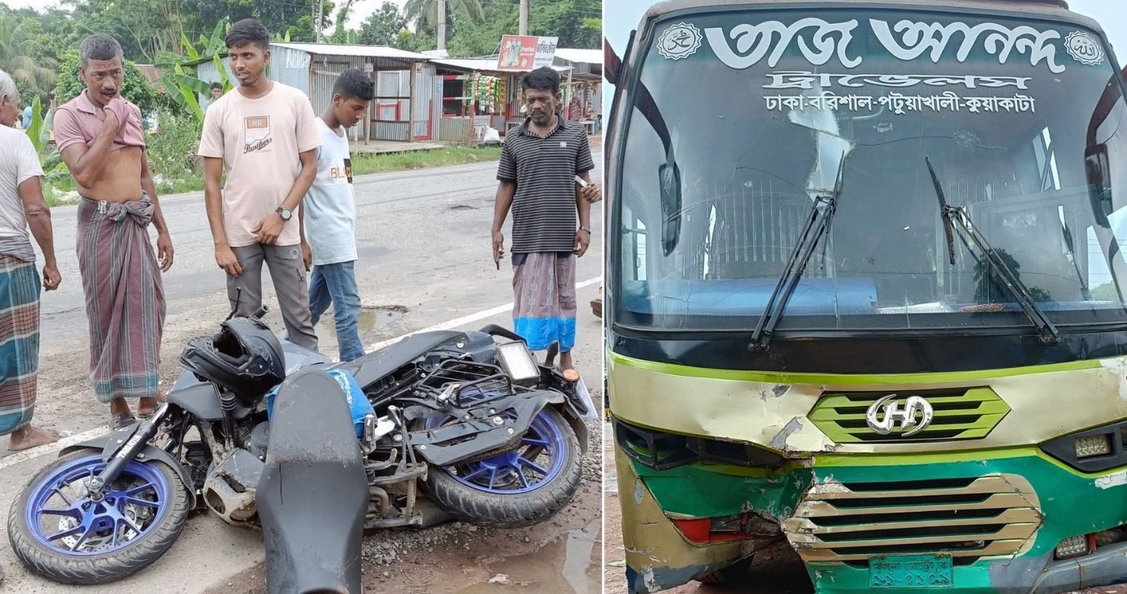 বরিশালে পরিবহনের ধাক্কায় মোটরসাইকেল চালক নিহত
