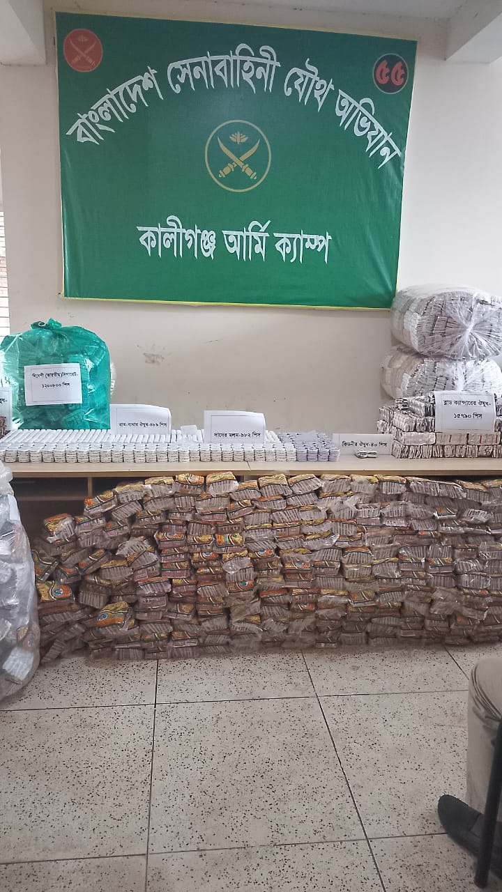 শ্যামনগরে বিপুল পরিমাণ পাতার বিড়ি,ক্যান্সারের ওষুধ সহ চোরাই পণ্য জব্দ