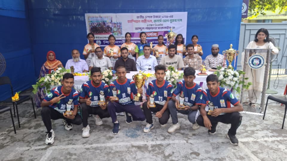 জাতীয় সেপাক টাকরো চ্যাম্পিয়ন নারী দলকে সৈয়দপুরে সংবর্ধনা