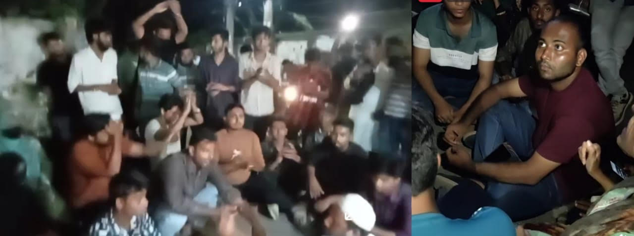 বরিশাল কোতোয়ালি মডেল থানা অভ্যন্তরে ছাত্র-জনতার অবস্থান ধর্মঘট